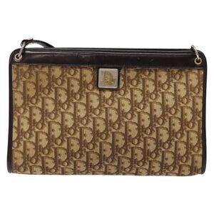 Christian Dior Vintage Trotter Canvas Brown Canvas Bag
